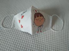 Mascarilla infantil pintada a mano